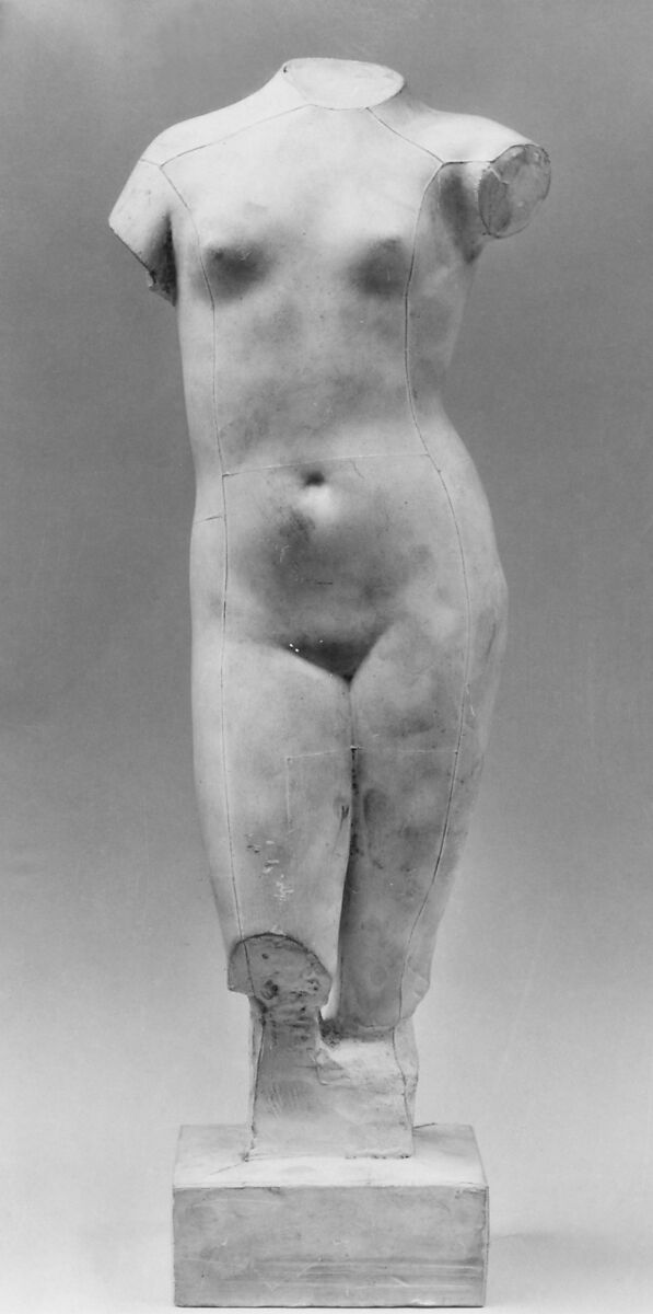 Torso, Alphonse Legros (French, Dijon 1837–1911 Watford, Hertfordshire), Plaster, French 