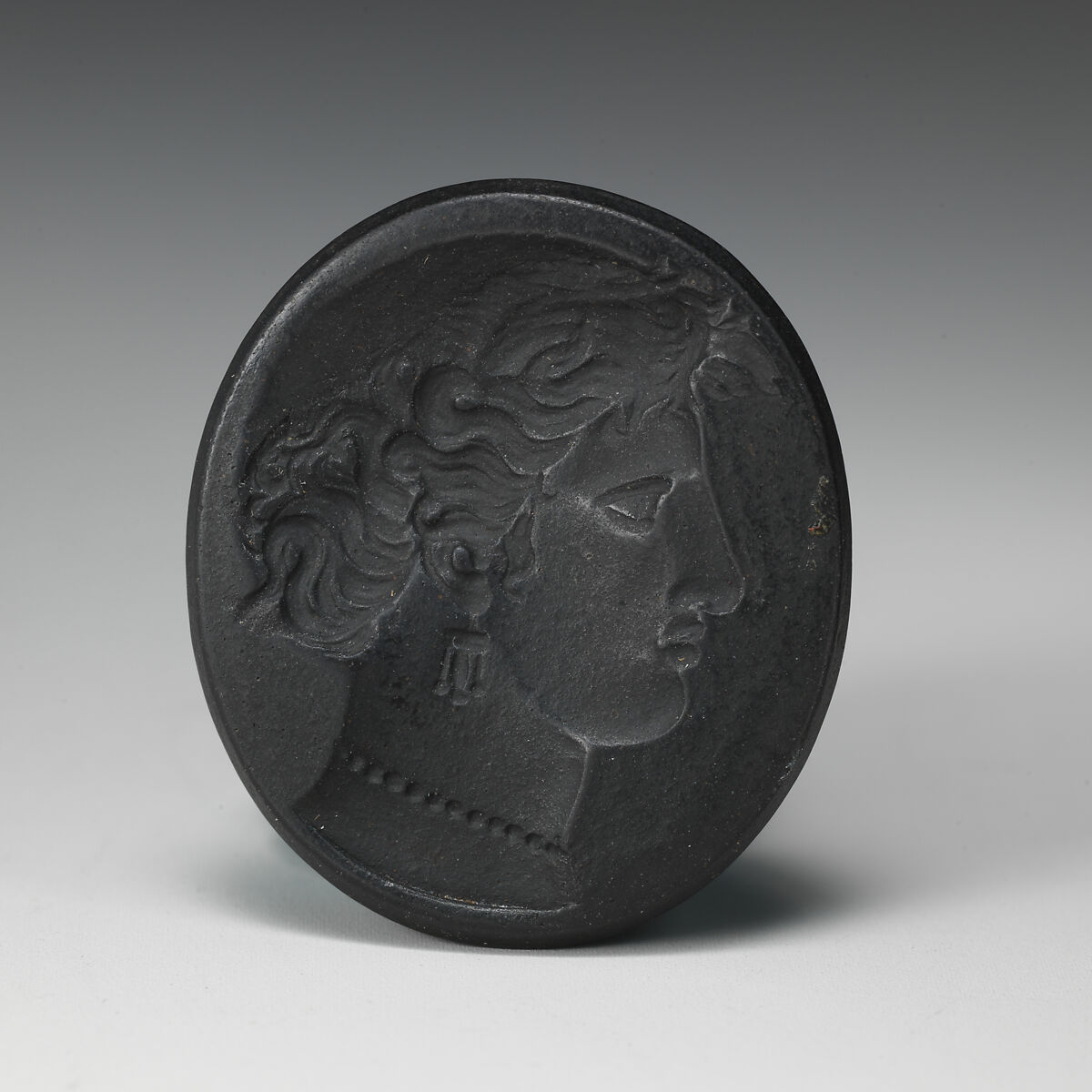 Intaglio, Josiah Wedgwood (British, Burslem, Stoke-on-Trent 1730–1795 Burslem, Stoke-on-Trent), Black basalt ware, British, Etruria, Staffordshire 