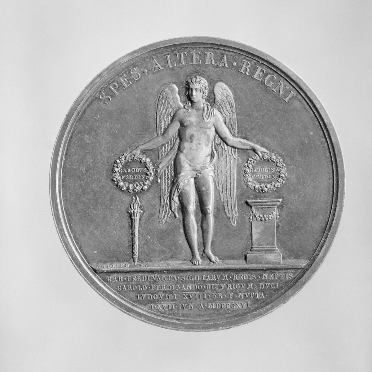 Louis XVIII (1755–1824), Medalist: F. Andrieu (French), Silver, French