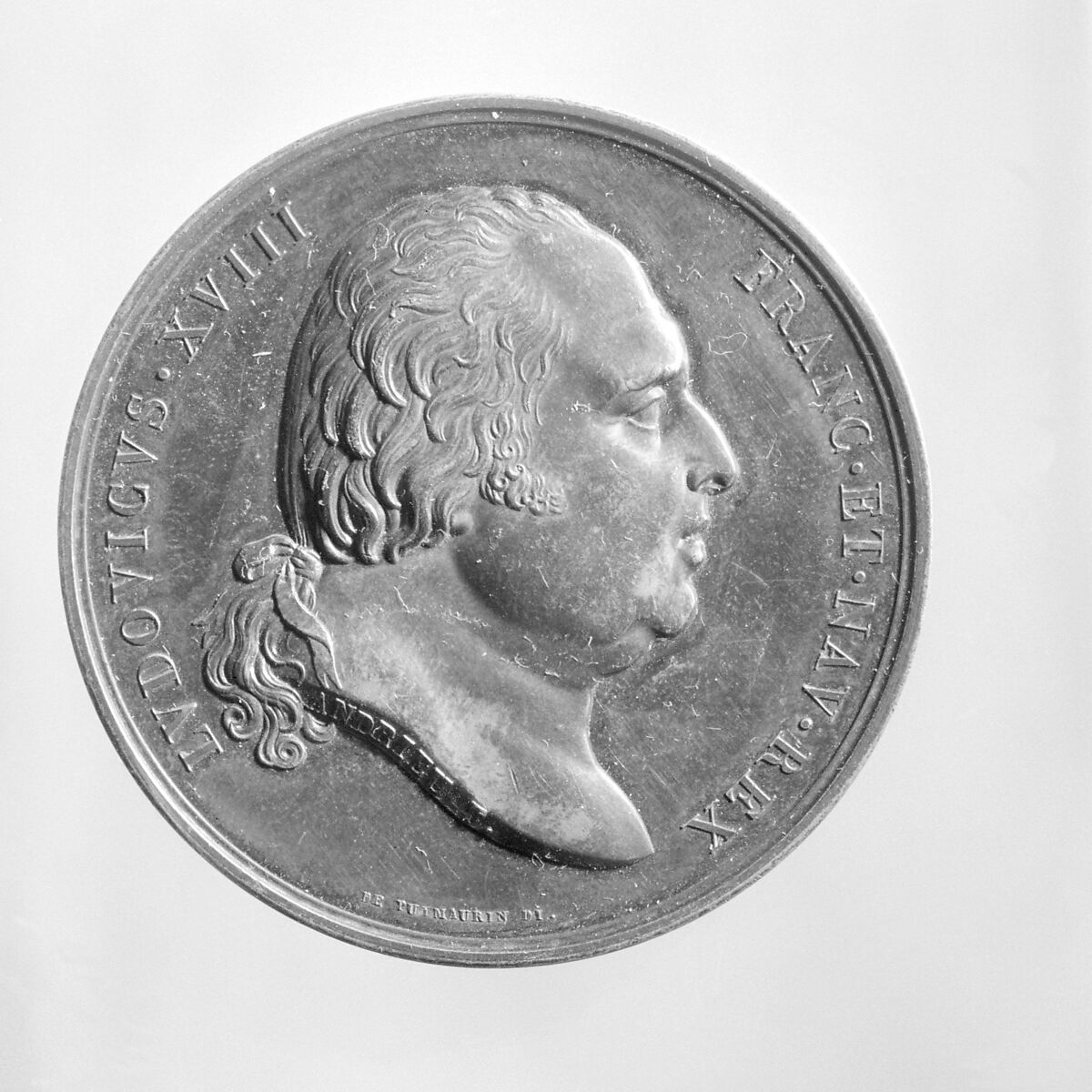 Louis XVIII (1755–1824), Medalist: F. Andrieu (French), Silver, French 