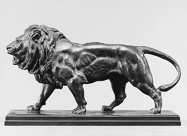 Walking Lion (Le lion qui marche), Antoine-Louis Barye (French, Paris 1795–1875 Paris), Bronze, French 