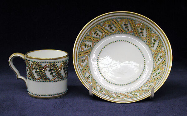 Cup and saucer, Sèvres Manufactory (French, 1740–present), Hard-paste porcelain, French, Sèvres 