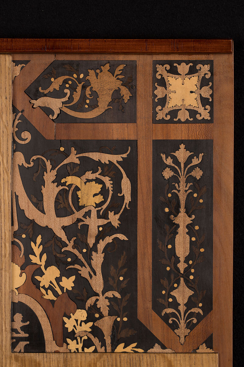 Book or album cover, Henry-Auguste Fourdinois (French, 1830–1907), Ebony and boxwood, pear and other fruitwoods, French, Paris