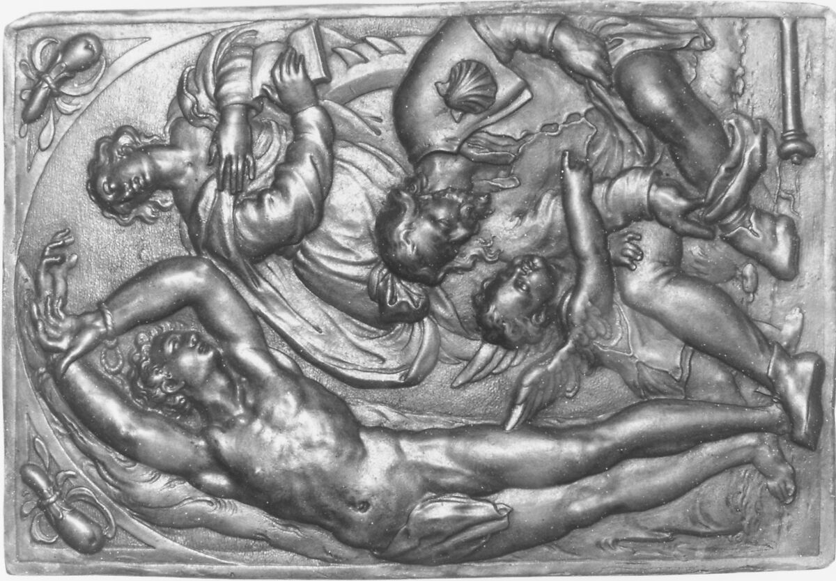 Ss. Sebastian, Catherine and Roch, Probably after a model by Paulus Willemsz. van Vianen (Netherlandish, Utrecht ca. 1570–ca. 1613/14 Prague), Bronze, Dutch 