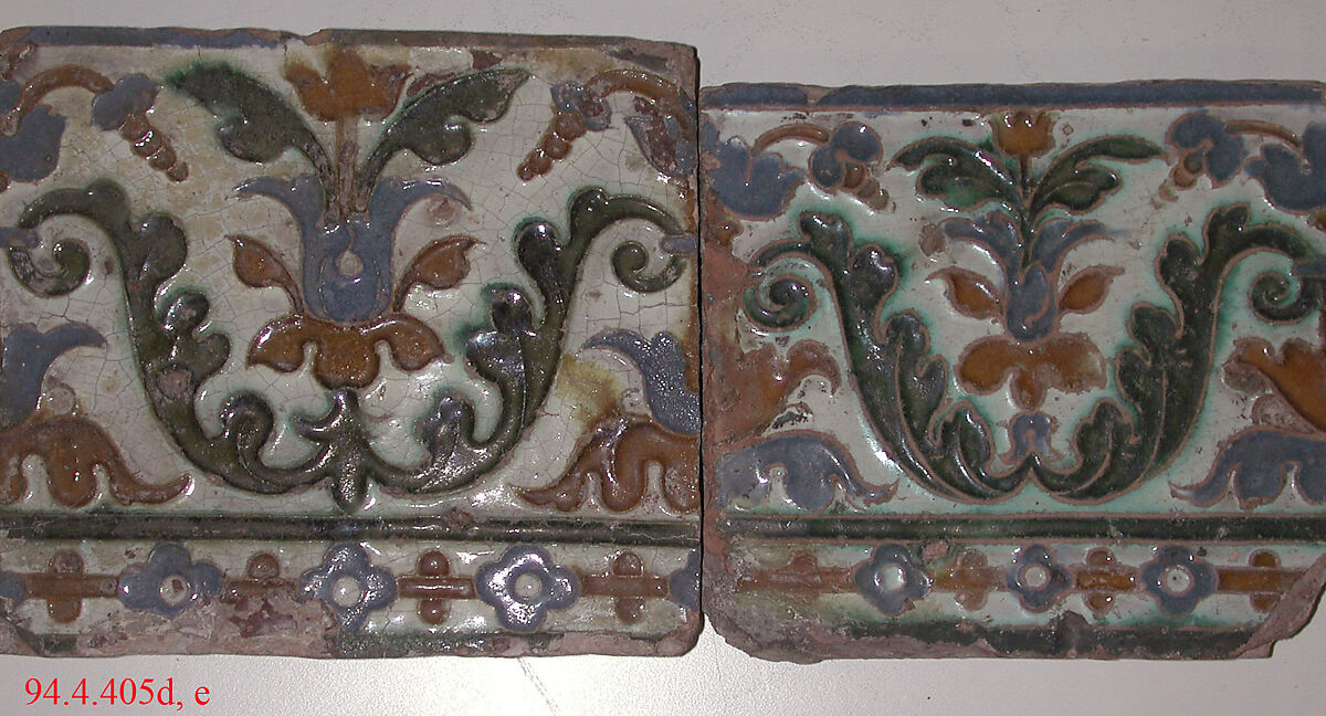 Wall tiles, Tin-glazed earthenware, Spanish, Seville 
