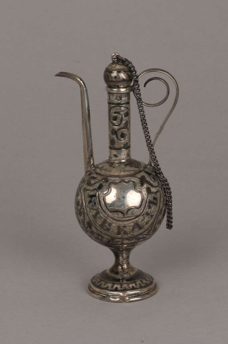 Miniature ewer, Silver and niello, Russian 