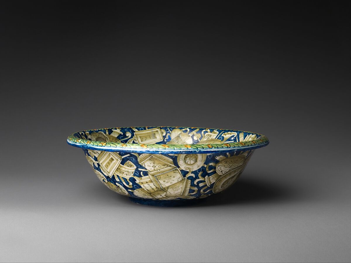 Bowl with Allegory of Peace, Maiolica (tin-glazed earthenware), Italian, Venice or Duchy of Urbino (possibly Pesaro)