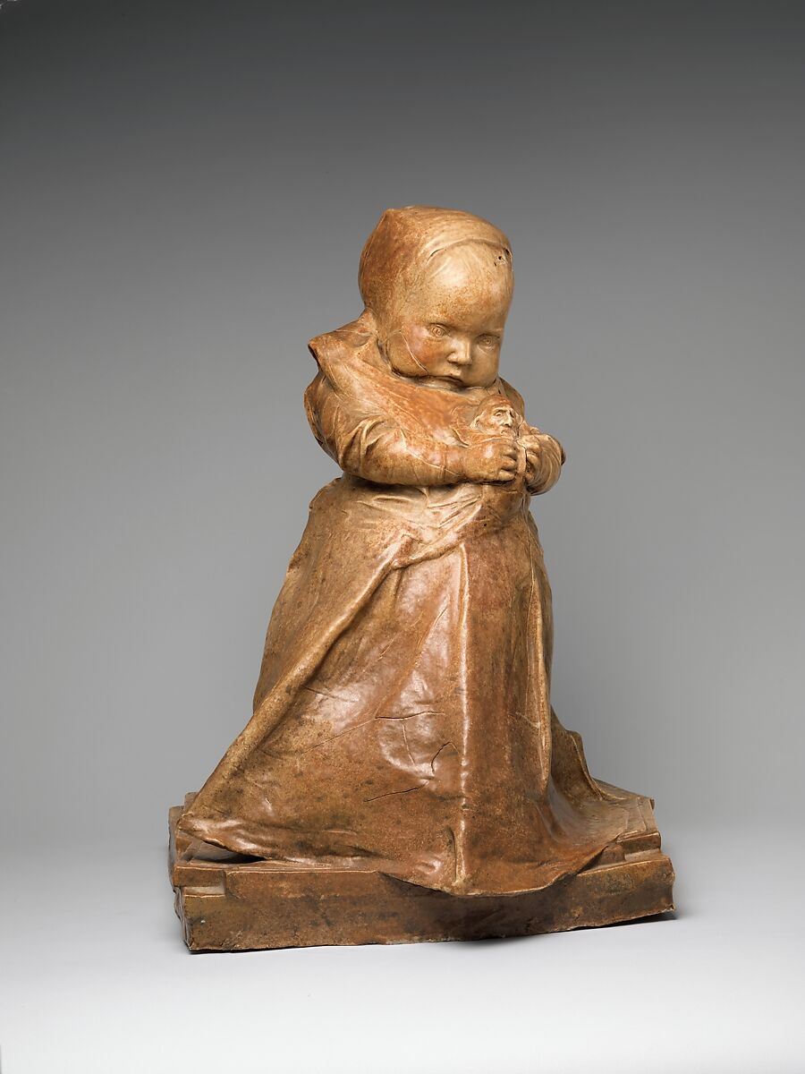 The Infanta, Jean-Joseph Carriès (French, Lyons 1855–1894 Paris), Glazed stoneware, French, Saint-Amand-en-Puisaye