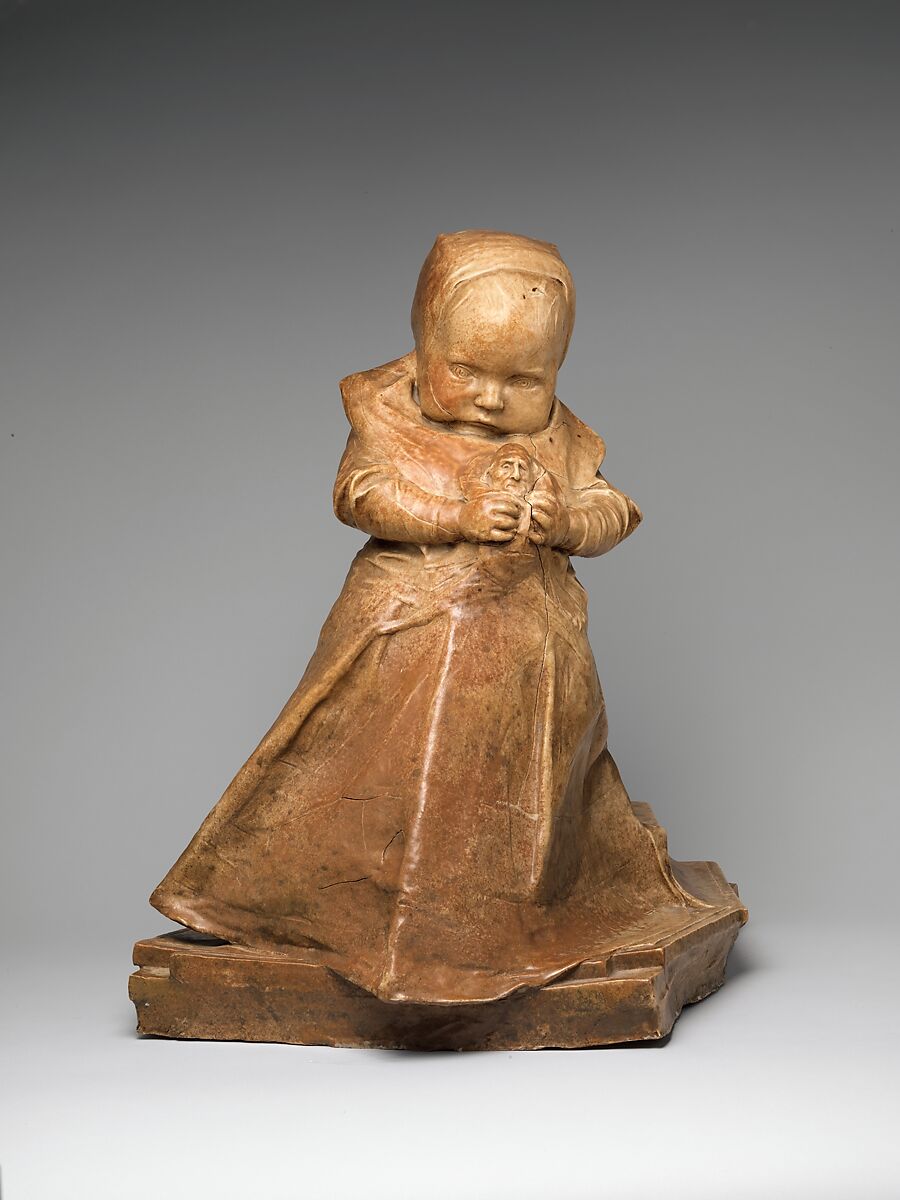 The Infanta, Jean-Joseph Carriès (French, Lyons 1855–1894 Paris), Glazed stoneware, French, Saint-Amand-en-Puisaye