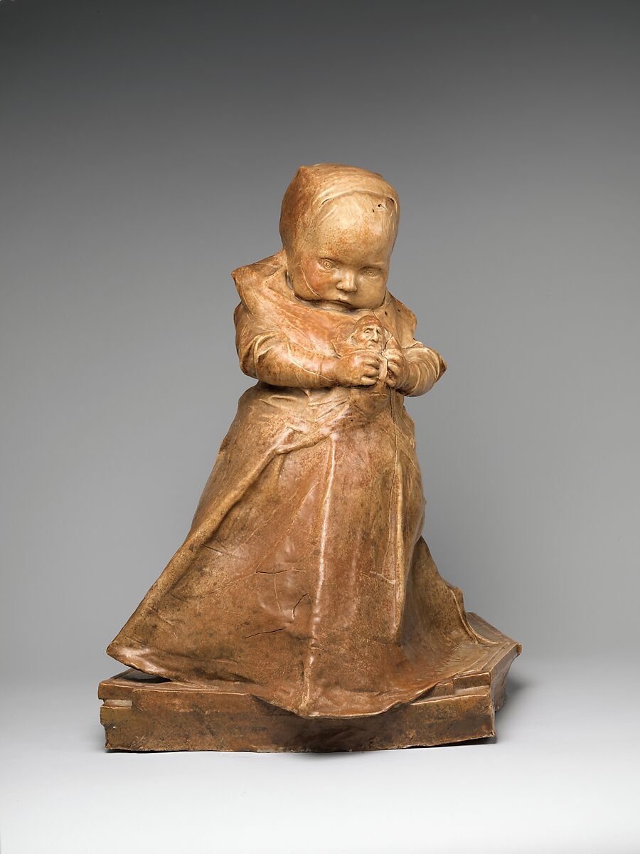 The Infanta, Jean-Joseph Carriès (French, Lyons 1855–1894 Paris), Glazed stoneware, French, Saint-Amand-en-Puisaye 