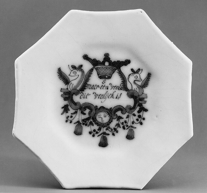 Plate (part of a set), Tin-glazed earthenware, Dutch, Delft 