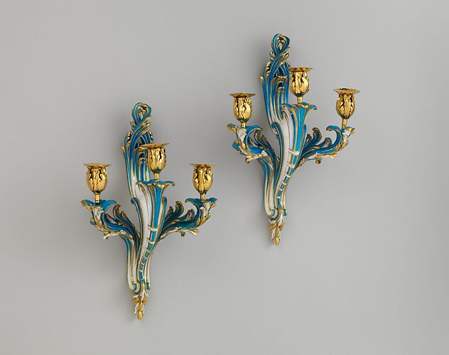 Two wall sconces (Bras de cheminée)