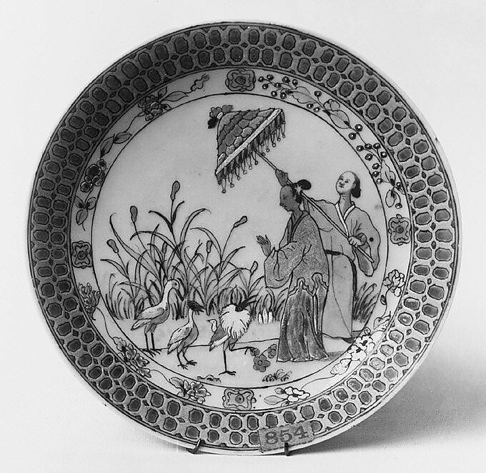 Saucer, After a design by Cornelis Pronk (Dutch, Amsterdam 1691–1759 Amsterdam), Hard-paste porcelain, Chinese, for Dutch market 