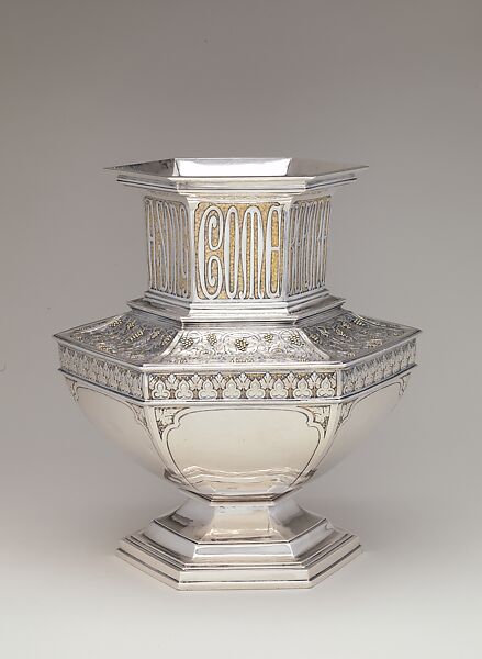 Vase, Arthur J. Stone (1847–1938), silver and gold, American 