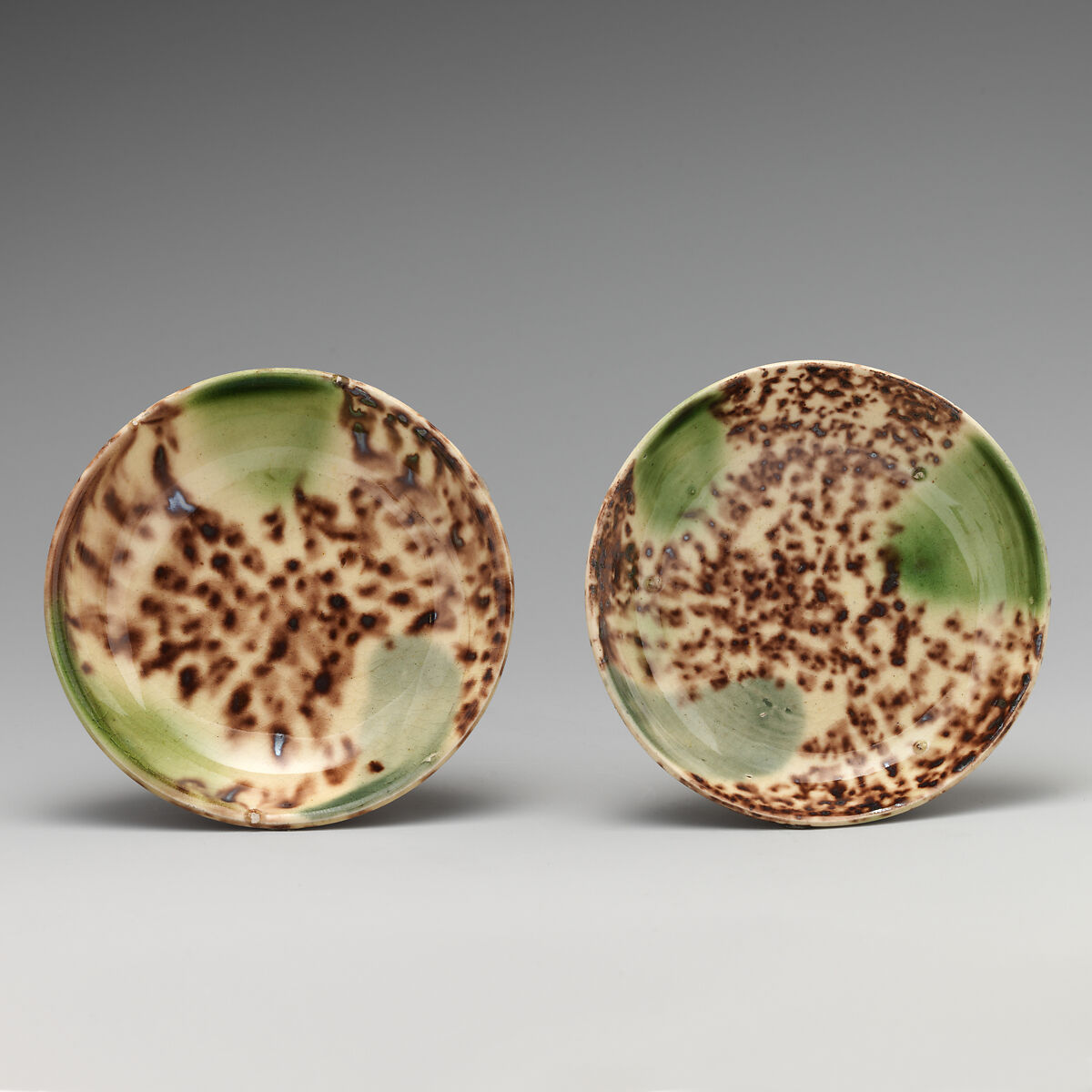 Pair of miniature dishes, Style of Whieldon type, Lead-glazed earthenware, British, Staffordshire 