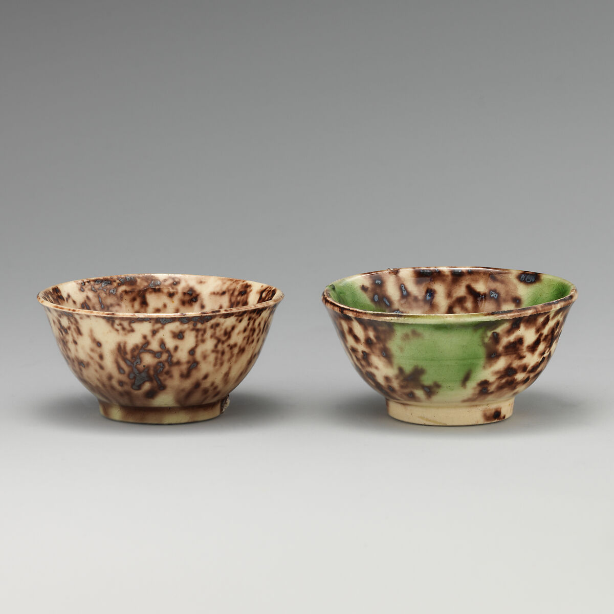 Pair of miniature bowls, Style of Whieldon type, Lead-glazed earthenware, British, Staffordshire 