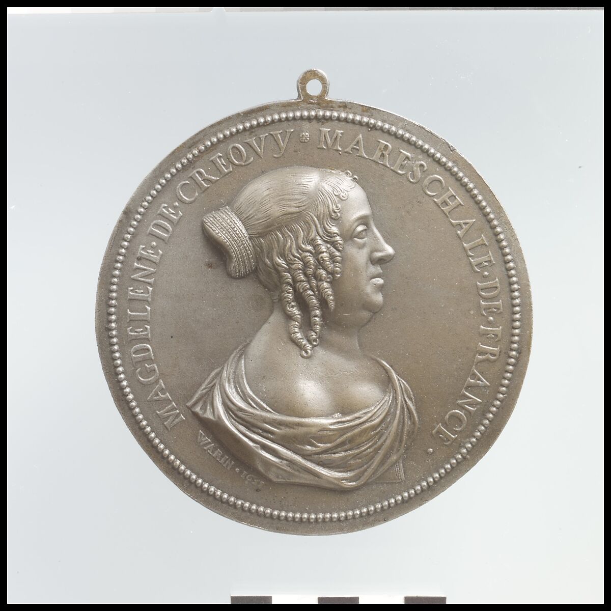 Madeleine de Créquy, Maréchale de Villeroy, Claude Varin (active 1630–54), Bronze (high brass plated in another metal), French, Lyon 