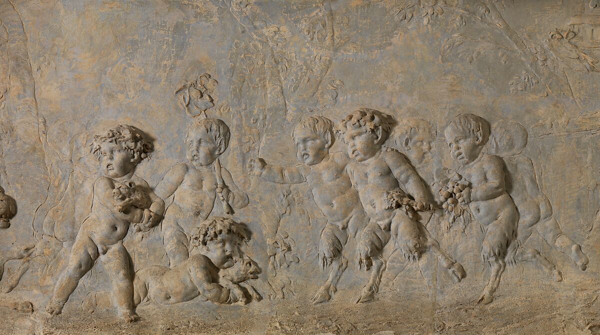 Children and satyr children stealing the cubs of a pantheress (part of a group), Clodion (Claude Michel) (French, Nancy 1738–1814 Paris), Stucco, French, Paris