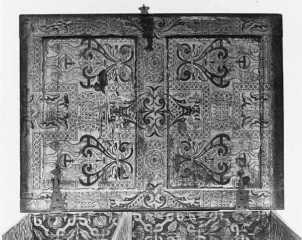 Bible Box, Oak, iron, paper