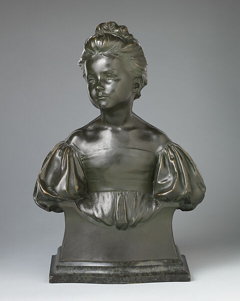 The Age of Innocence, Alfred Drury (British, London 1856–1944 Wimbledon, Surrey), Bronze on green marble base, British 