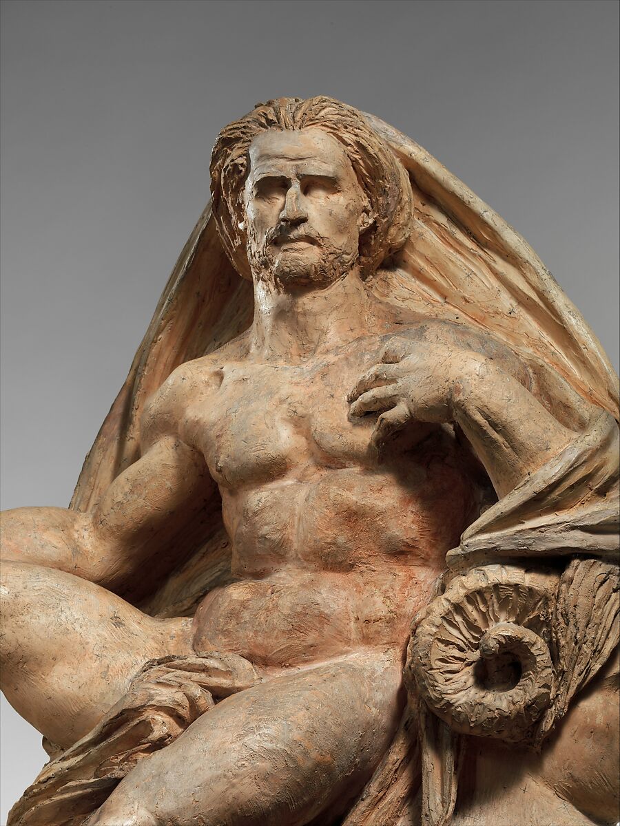 Jupiter and the Sphinx, Auguste Préault (French, Paris 1809–1879 Paris), Tinted plaster, French, Paris