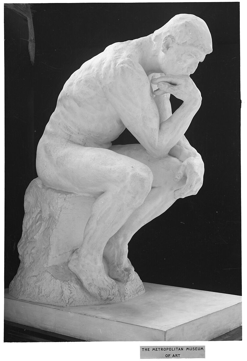 The Thinker (Le Penseur), Auguste Rodin (French, Paris 1840–1917 Meudon), Plaster, French 