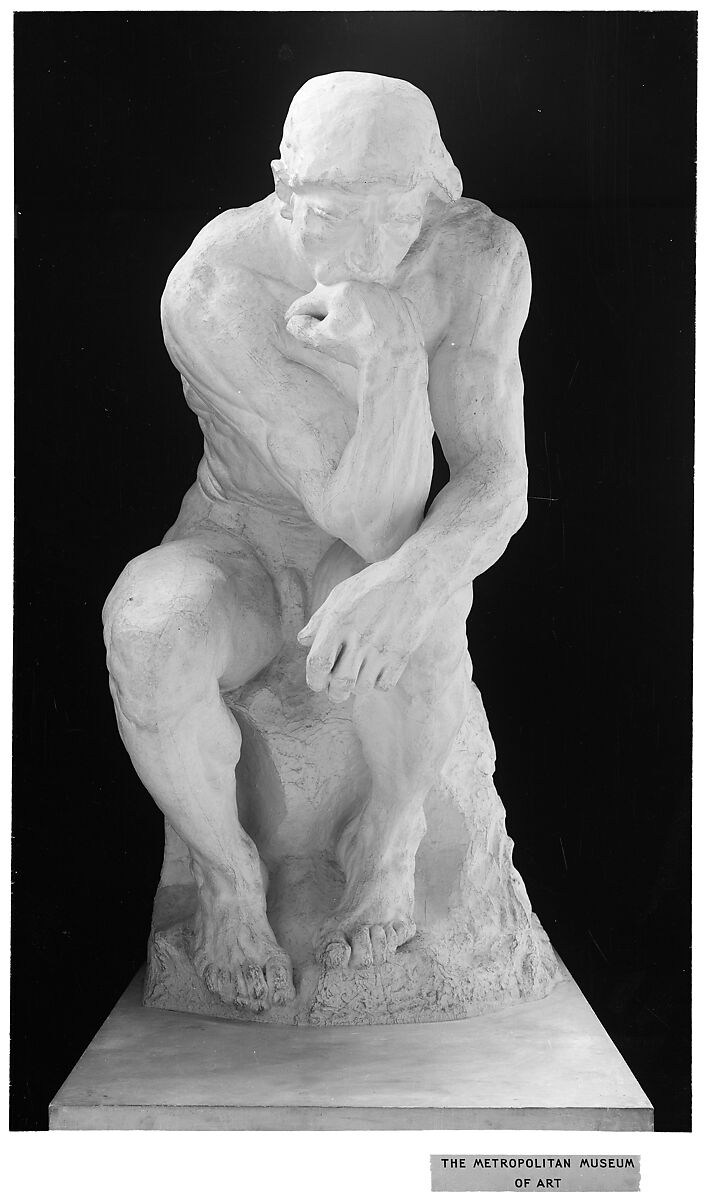 The Thinker (Le Penseur), Auguste Rodin (French, Paris 1840–1917 Meudon), Plaster, French