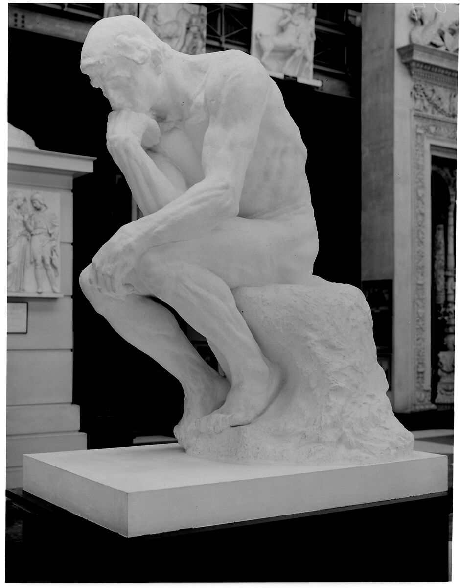 The Thinker (Le Penseur), Auguste Rodin (French, Paris 1840–1917 Meudon), Plaster, French
