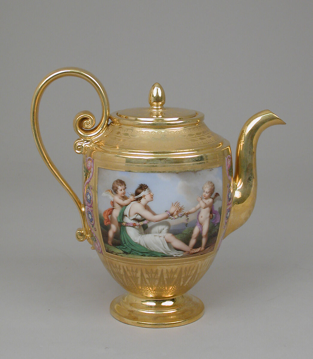 Teapot (théière Asselin), part of Breakfast Service (déjeuner), Sèvres Manufactory (French, 1740–present), Hard-paste porcelain, French, Sèvres 