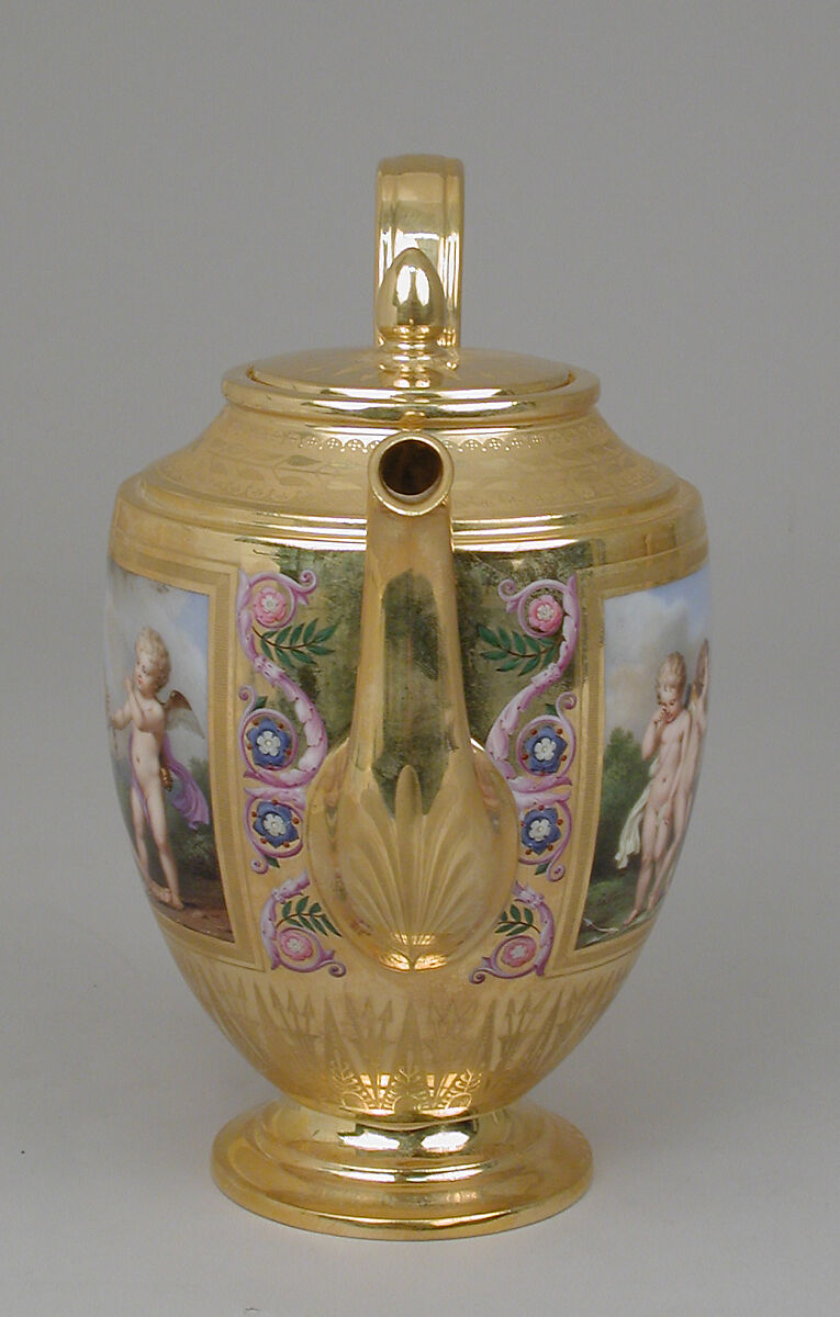 Teapot (théière Asselin), part of Breakfast Service (déjeuner), Sèvres Manufactory (French, 1740–present), Hard-paste porcelain, French, Sèvres