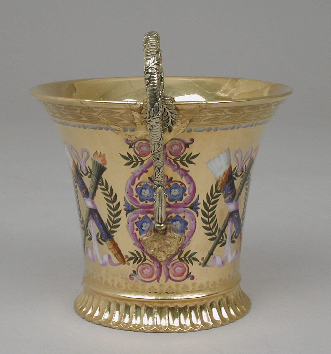 Cup (tasse Jasmin), part of Breakfast Service (déjeuner), Sèvres Manufactory (French, 1740–present), Hard-paste porcelain, silver gilt, French, Sèvres