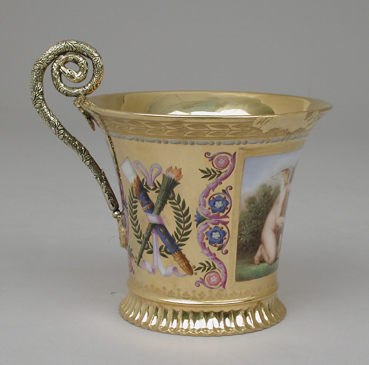 Cup (tasse Jasmin), part of Breakfast Service (déjeuner), Sèvres Manufactory (French, 1740–present), Hard-paste porcelain, silver gilt, French, Sèvres