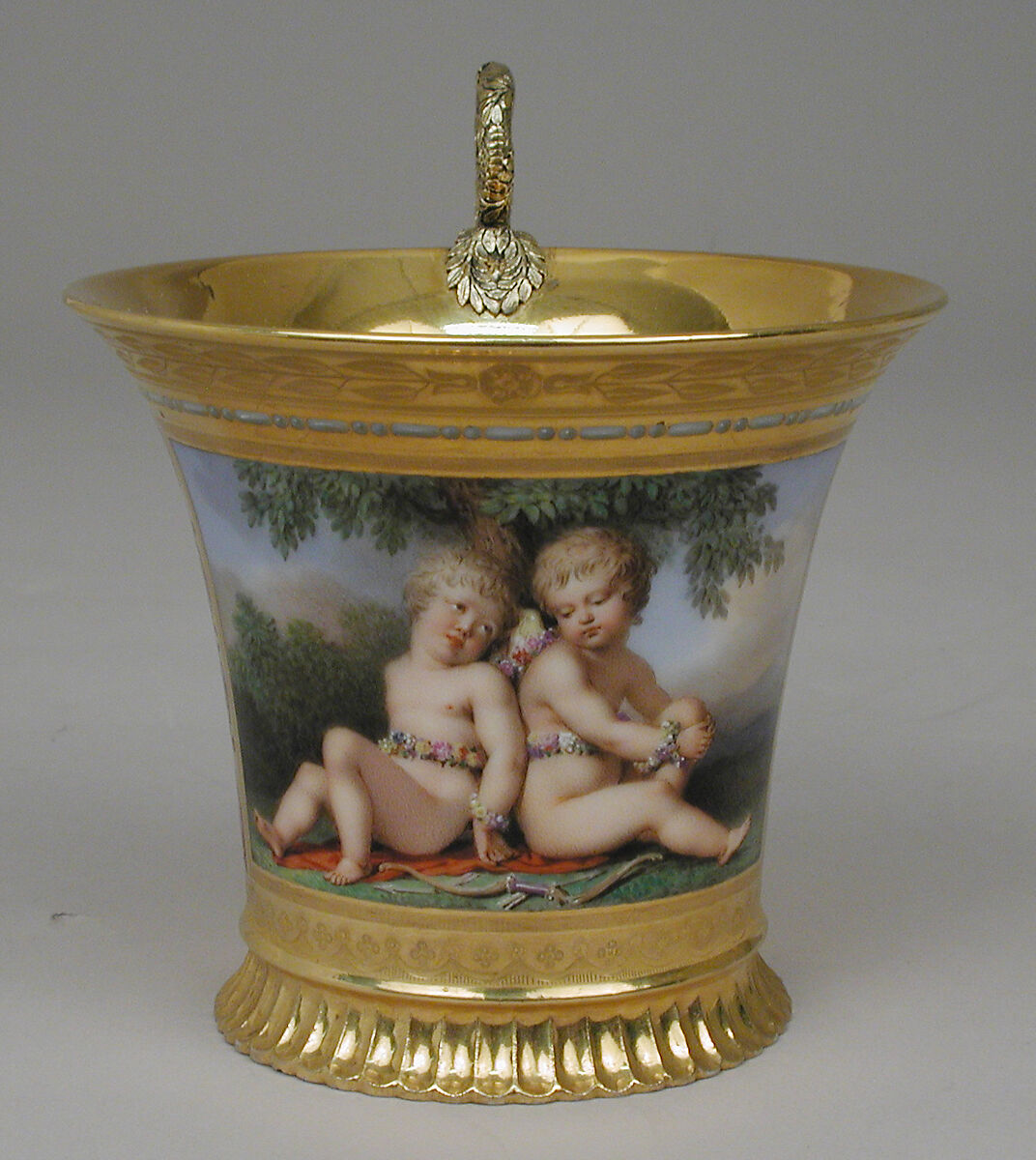 Cup (tasse Jasmin), part of Breakfast Service (déjeuner), Sèvres Manufactory (French, 1740–present), Hard-paste porcelain, silver gilt, French, Sèvres 