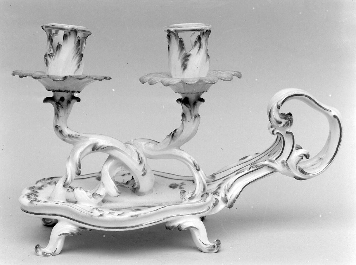 Chamber candlestick, Meissen Manufactory (German, 1710–present), Hard-paste porcelain, German, Meissen 