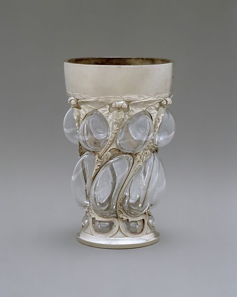 Beaker, Emmanuel Jules Joé-Descomps (1872–1948), Glass, silver, French, Paris 