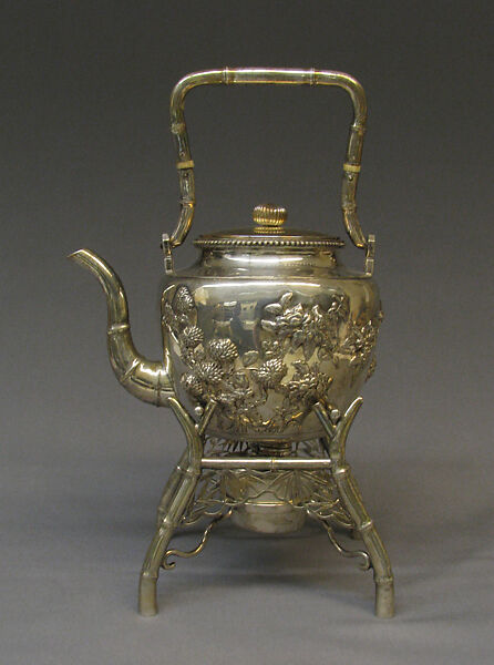 Teakettle and spirit lamp with stand, Te Chi (Chinese), Silver, Anglo-Chinese (Shanghai)