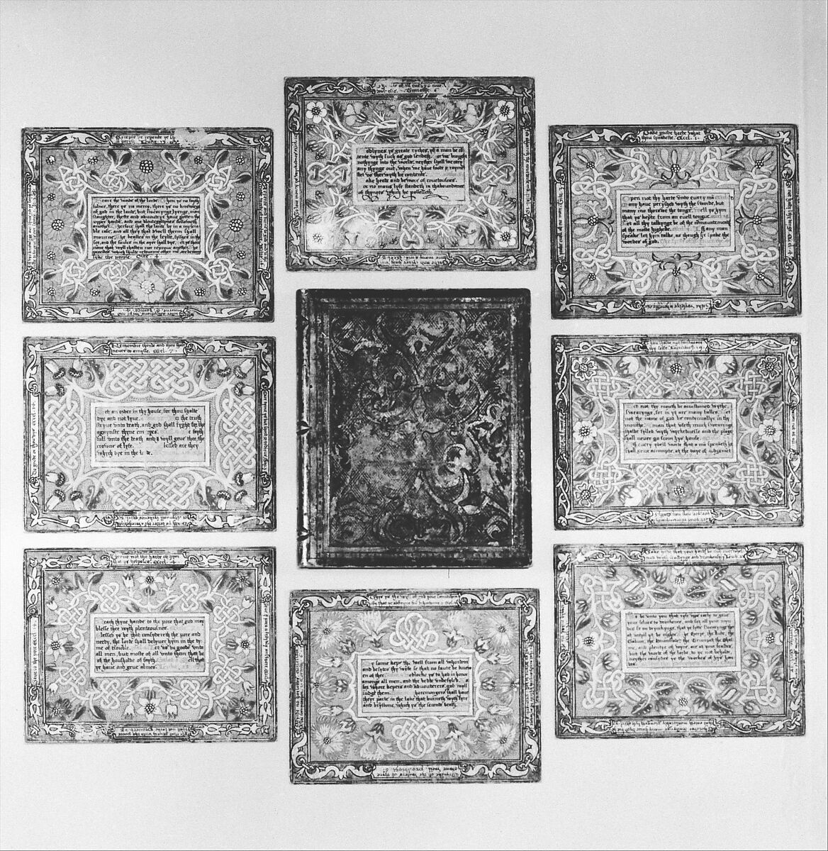 Trencher with quotation from The Governance of Virtue (1566) (one of a set), Sycamore wood, painted and gilded, British