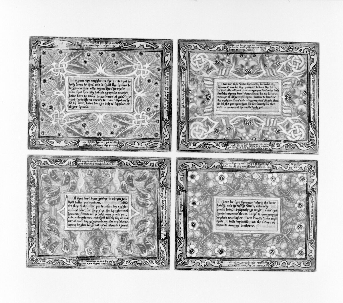 Trencher with quotation from The Governance of Virtue (1566) (one of a set), Sycamore wood, painted and gilded, British