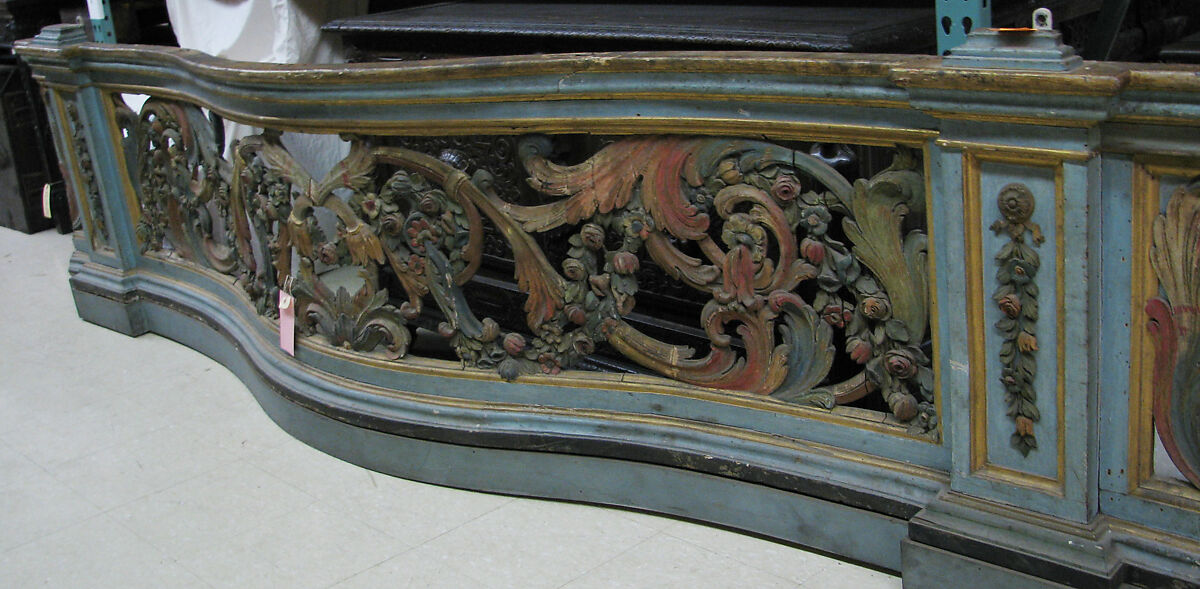 Front of balcony, Wood, polychromed and gilt, Italian, Venice 