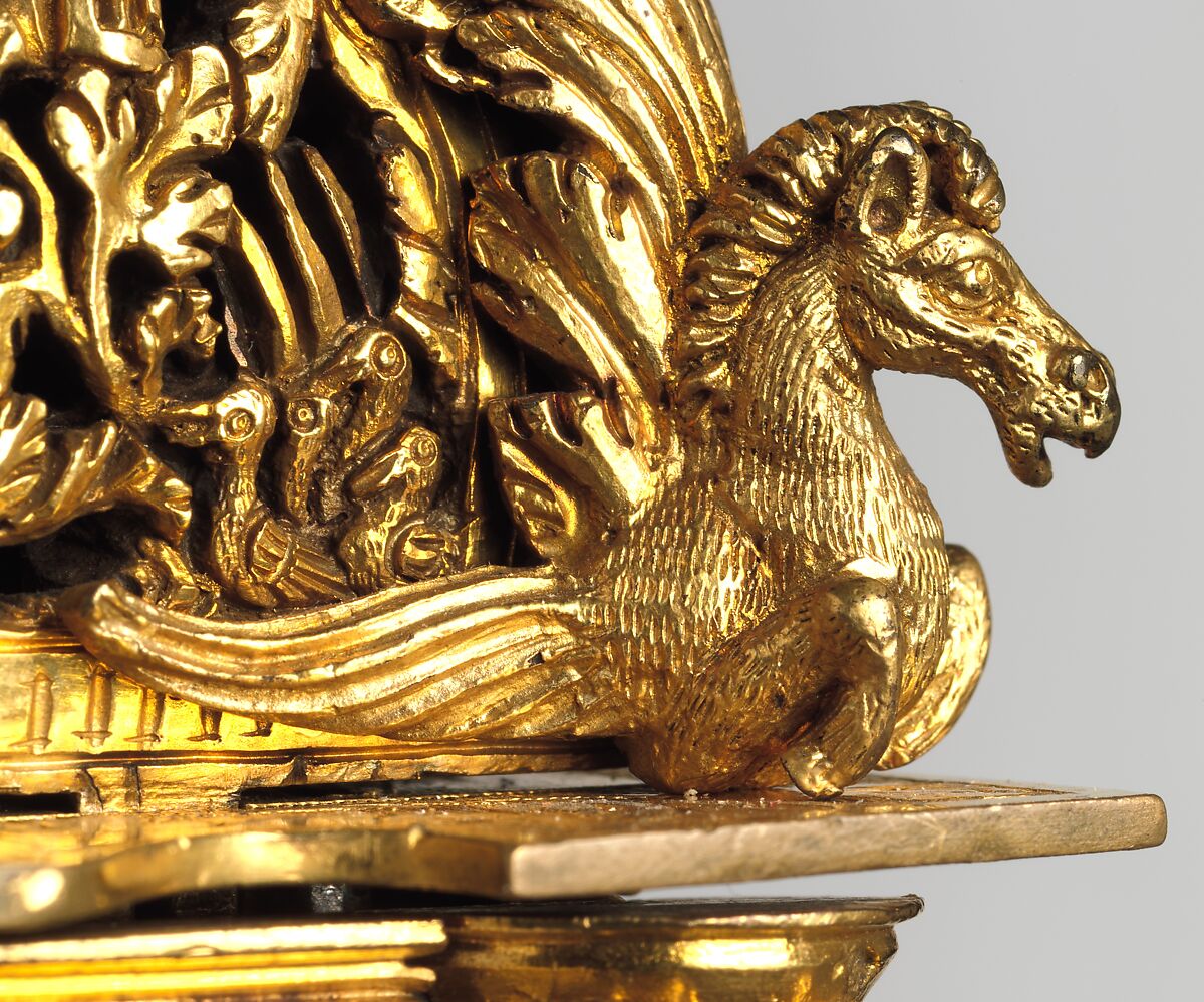 Astronomical table clock, Movement probably by Jeremias Metzger (German, ca. 1525–ca. 1597), Case and dials: gilded brass; Movement: iron, German, Augsburg