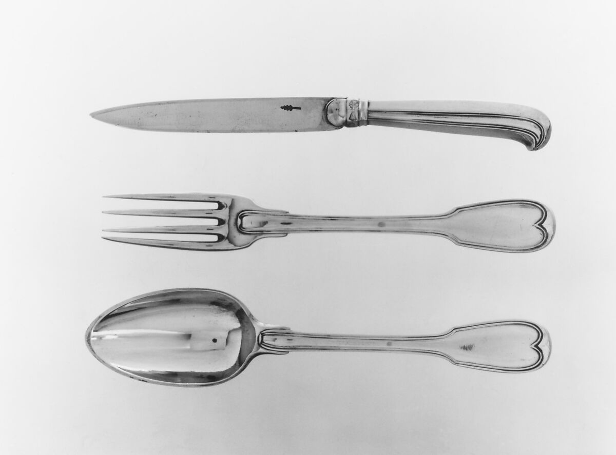 Knife, Nicolas Collier (born 1733, master 1766, recorded 1793), Silver gilt, steel, French, Paris