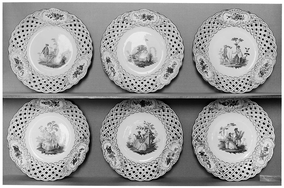 Plate (one of six), Meissen Manufactory (German, 1710–present), Hard-paste porcelain, German, Meissen 