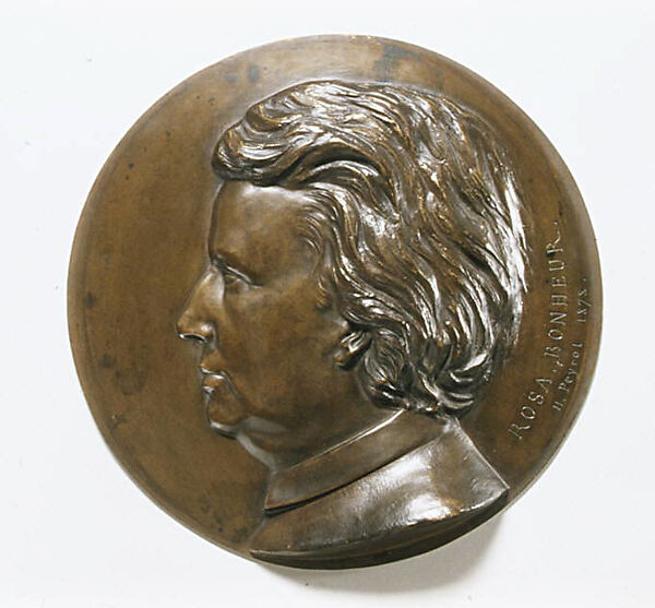 Portrait of Rosa Bonheur, Medalist: François-August-Hippolyte Peyrol (French, 1856–1929), Bronze, French 