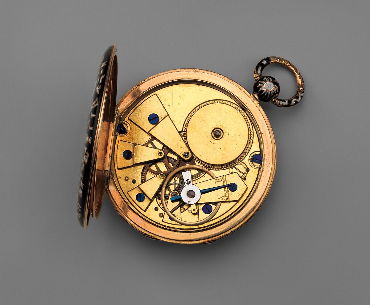 Watch, Watchmaker: Firm of Bautte et Moynier (Swiss, partnership 1826–31), Case: enameled gold; Movement: gilded brass and steel with ruby endstones, Swiss, Geneva