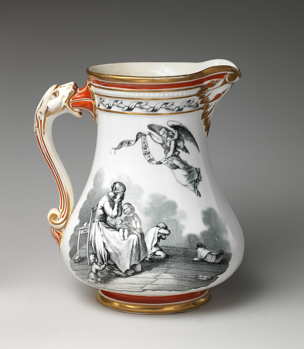 Jug, George Edward Eyre (British, 1818–1887), Porcelain, British, Burslem, Staffordshire 