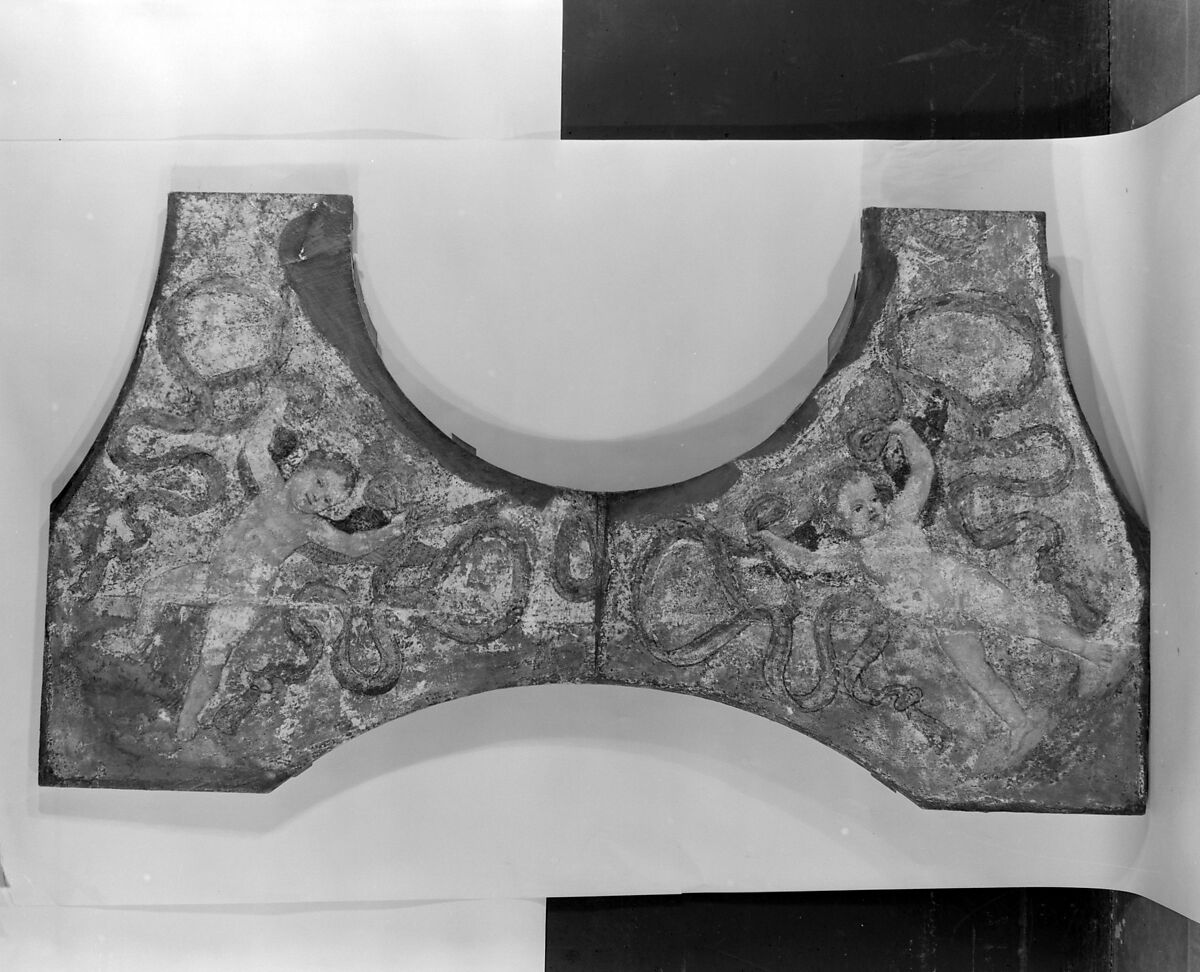 Putto with garlands, Pinturicchio (Italian, Perugia 1454–1513 Siena), Fresco, transferred to canvas and attached to wood panels, Italian, Umbria