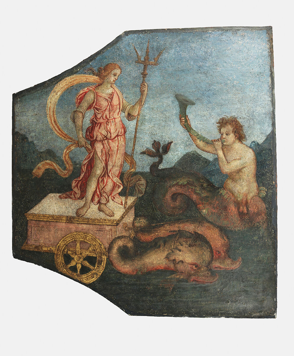 Triumph of Amphitrite, Pinturicchio (Italian, Perugia 1454–1513 Siena), Fresco, transferred to canvas and attached to wood panels, Italian, Umbria 