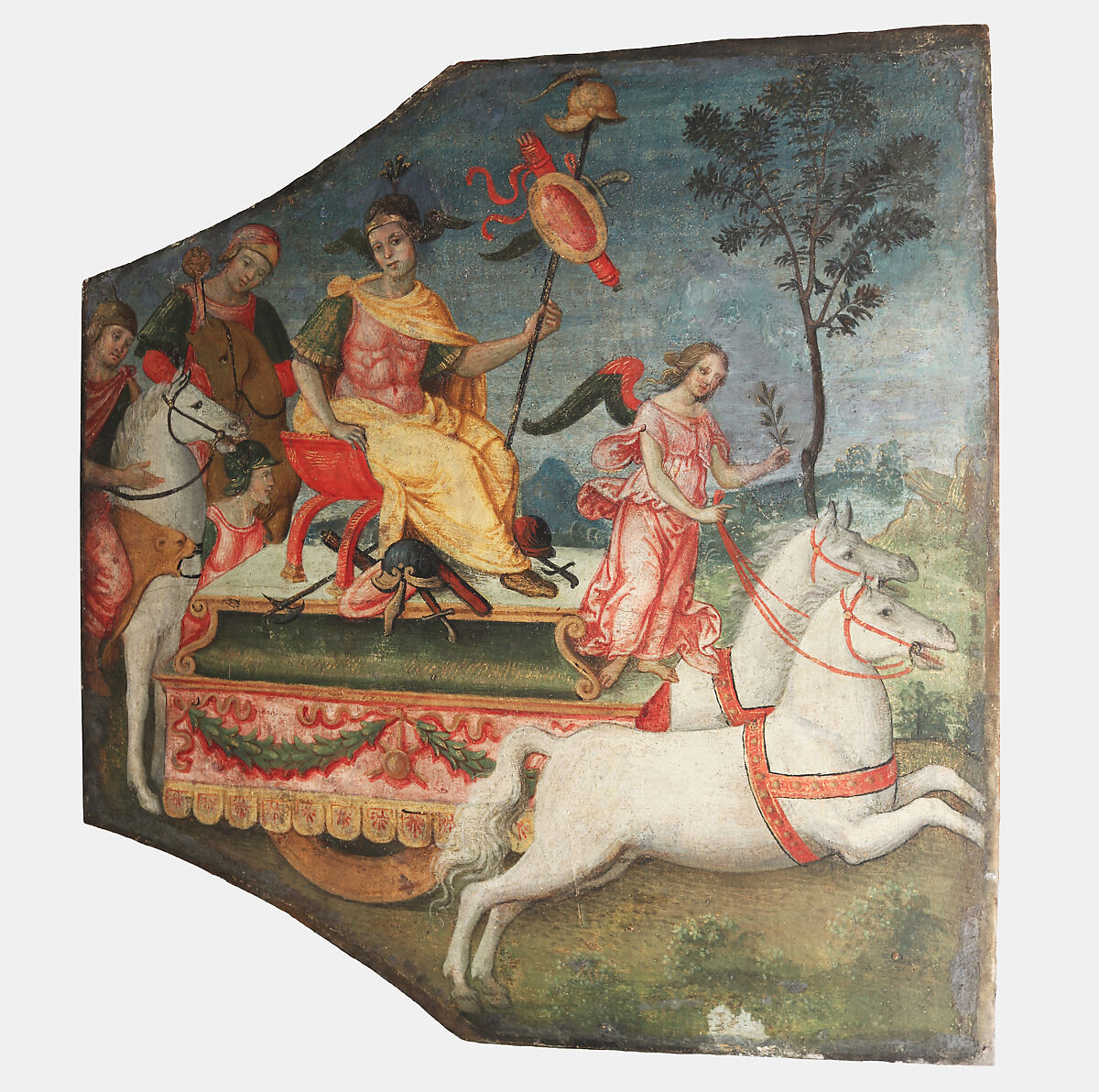 Triumph of a Warrior, Pinturicchio (Italian, Perugia 1454–1513 Siena), Fresco, transferred to canvas and attached to wood panels, Italian, Umbria 