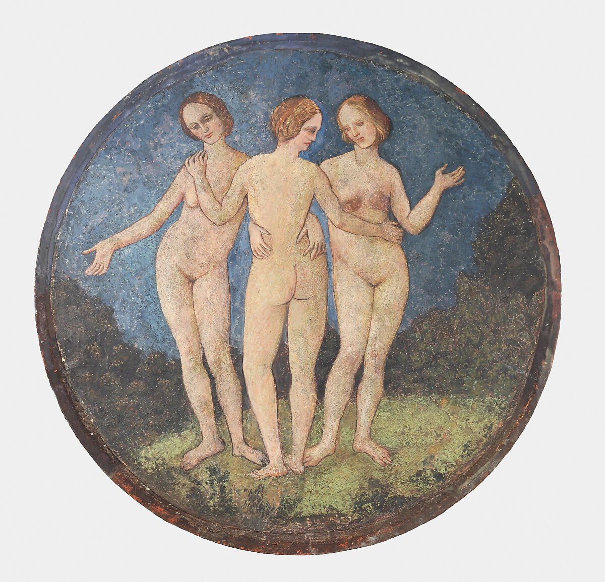 The Three Graces, Pinturicchio (Italian, Perugia 1454–1513 Siena), Fresco, transferred to canvas and attached to wood panels, Italian, Umbria 