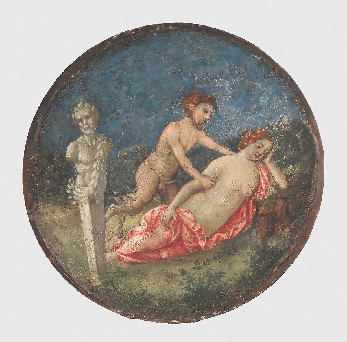 Jupiter and Antiope, Pinturicchio (Italian, Perugia 1454–1513 Siena), Fresco, transferred to canvas and attached to wood panels, Italian, Umbria 